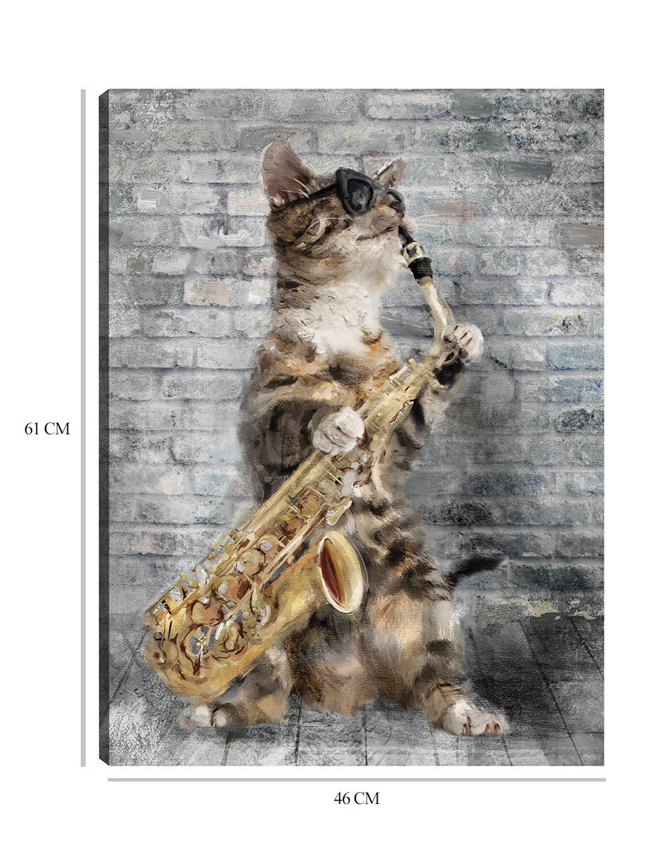 Cuadro decorativo Gatos de Jazz IV técnica mixta Animales Domésticos 2