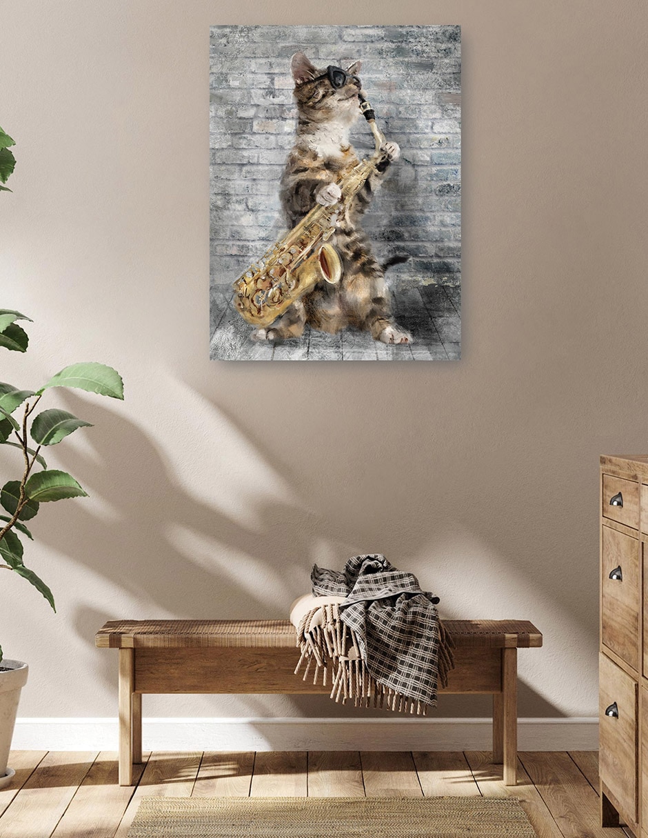 Cuadro decorativo Gatos de Jazz IV técnica mixta Animales Domésticos 5