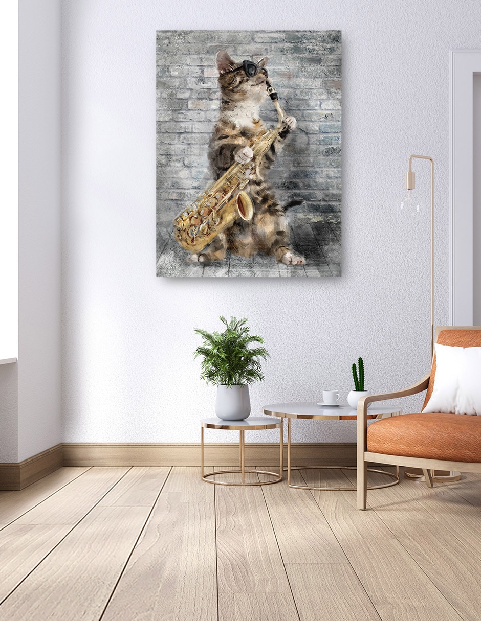 Cuadro decorativo Gatos de Jazz IV técnica mixta Animales Domésticos 6