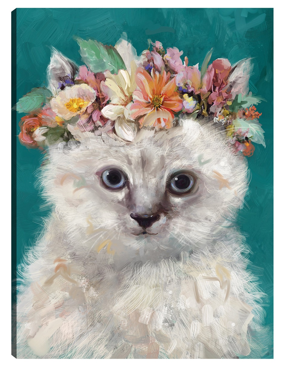 Cuadro decorativo Gatito del poder de la Flor I técnica mixta Arreglo Floral Cuadro decorativo Gatito del poder de la Flor I técnica mixta Arreglo Floral