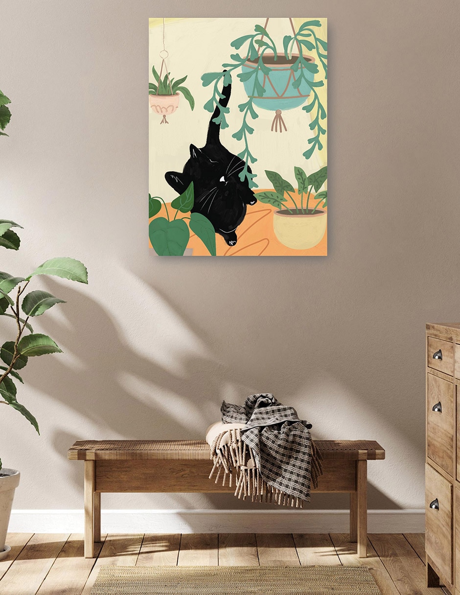 Cuadro decorativo Gatos de la selva I técnica mixta Animales Domésticos 5