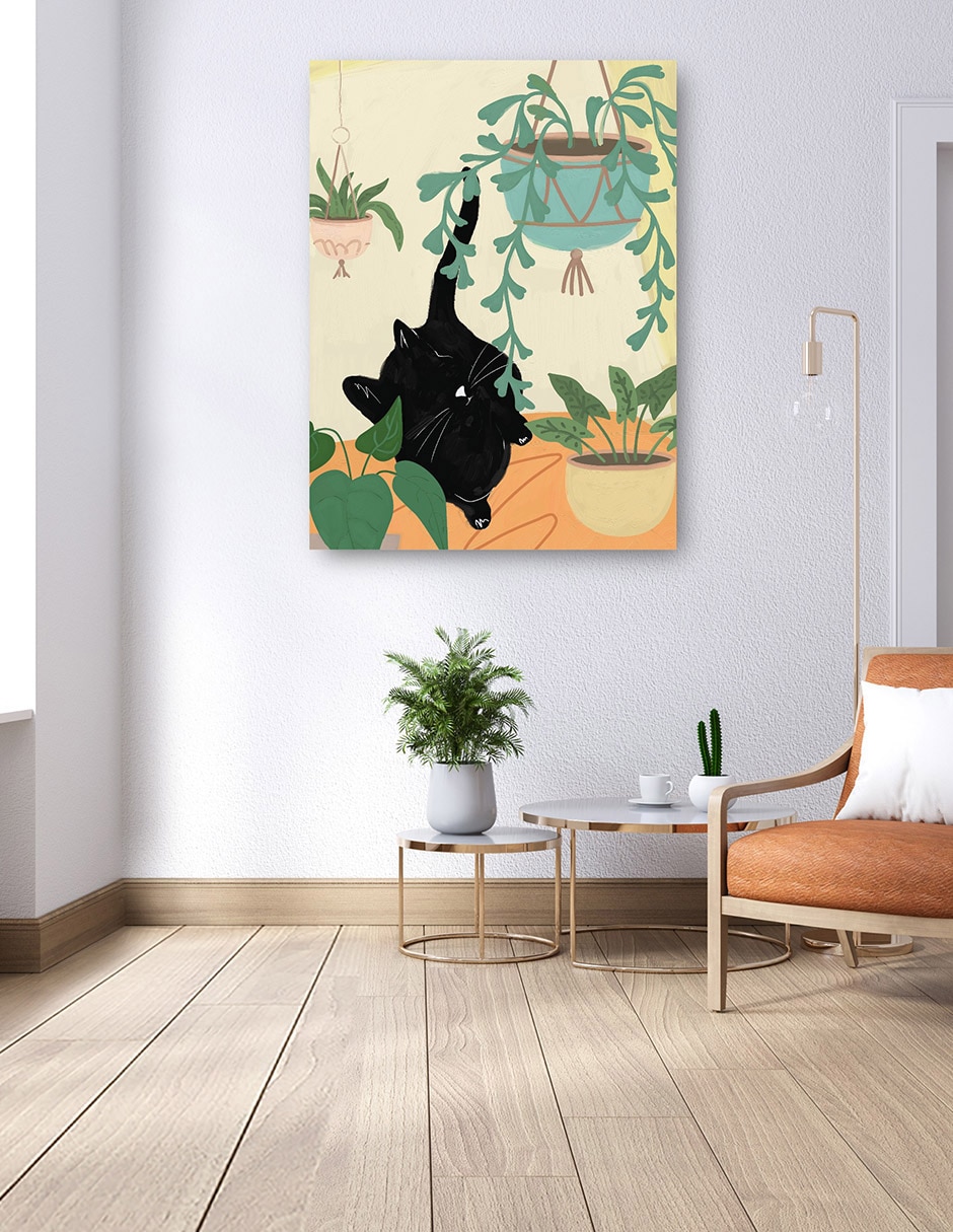 Cuadro decorativo Gatos de la selva I técnica mixta Animales Domésticos 6