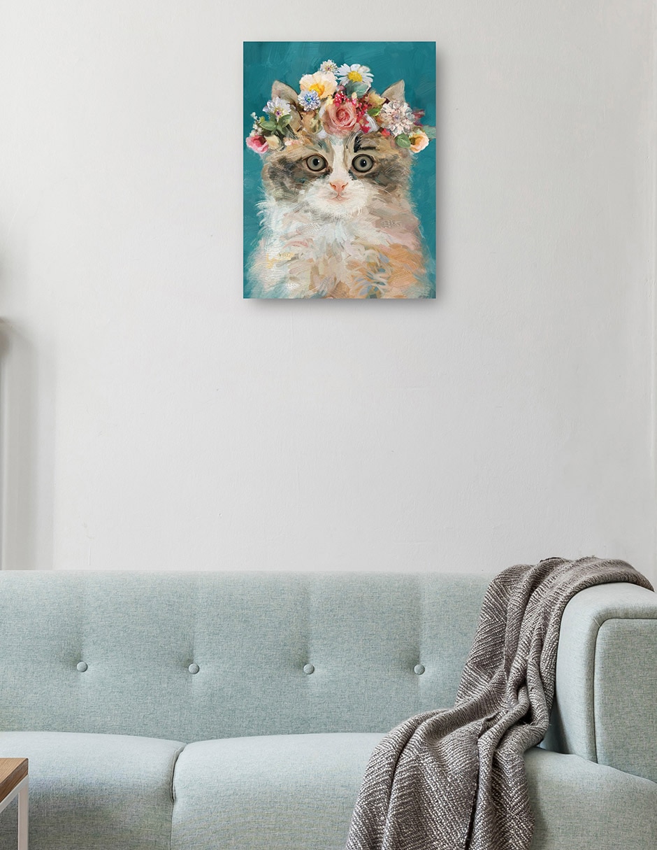 Cuadro decorativo Gatito del poder de la Flor II técnica mixta Animales Domésticos 2