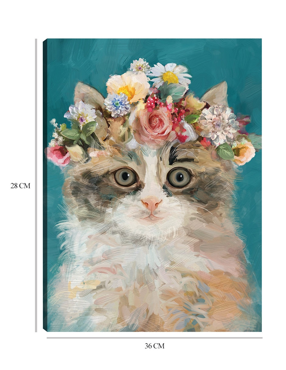 Cuadro decorativo Gatito del poder de la Flor II técnica mixta Animales Domésticos 9