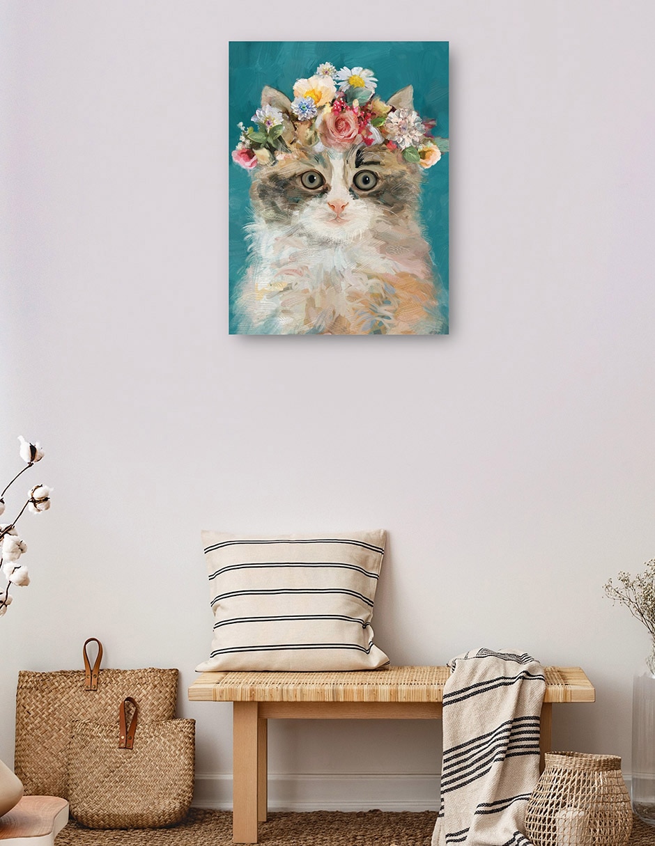 Cuadro decorativo Gatito del poder de la Flor II técnica mixta Animales Domésticos 3