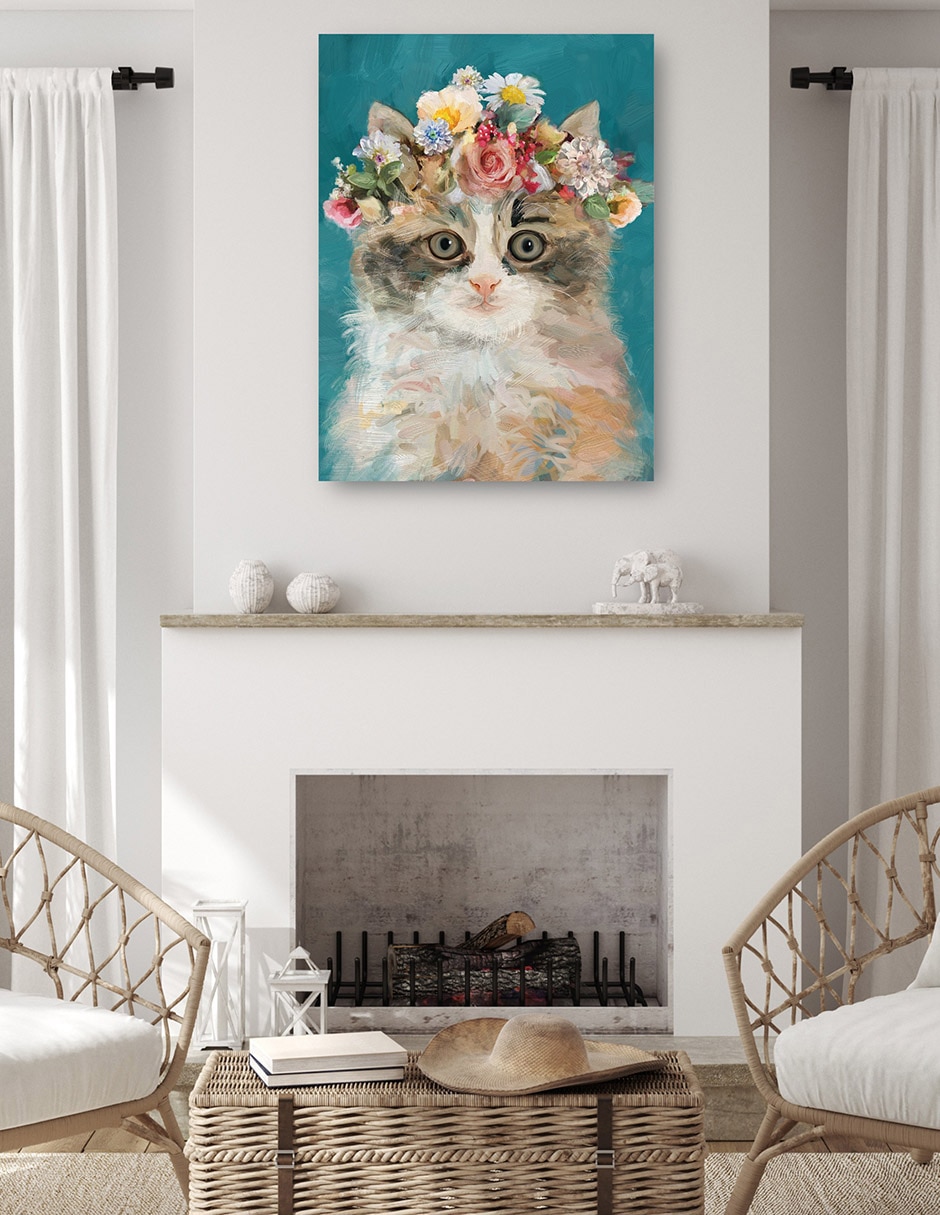 Cuadro decorativo Gatito del poder de la Flor II técnica mixta Animales Domésticos 4