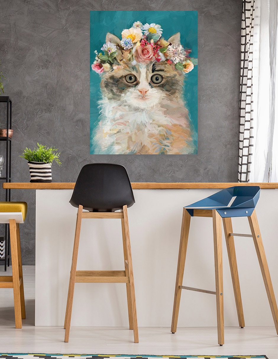 Cuadro decorativo Gatito del poder de la Flor II técnica mixta Animales Domésticos 5