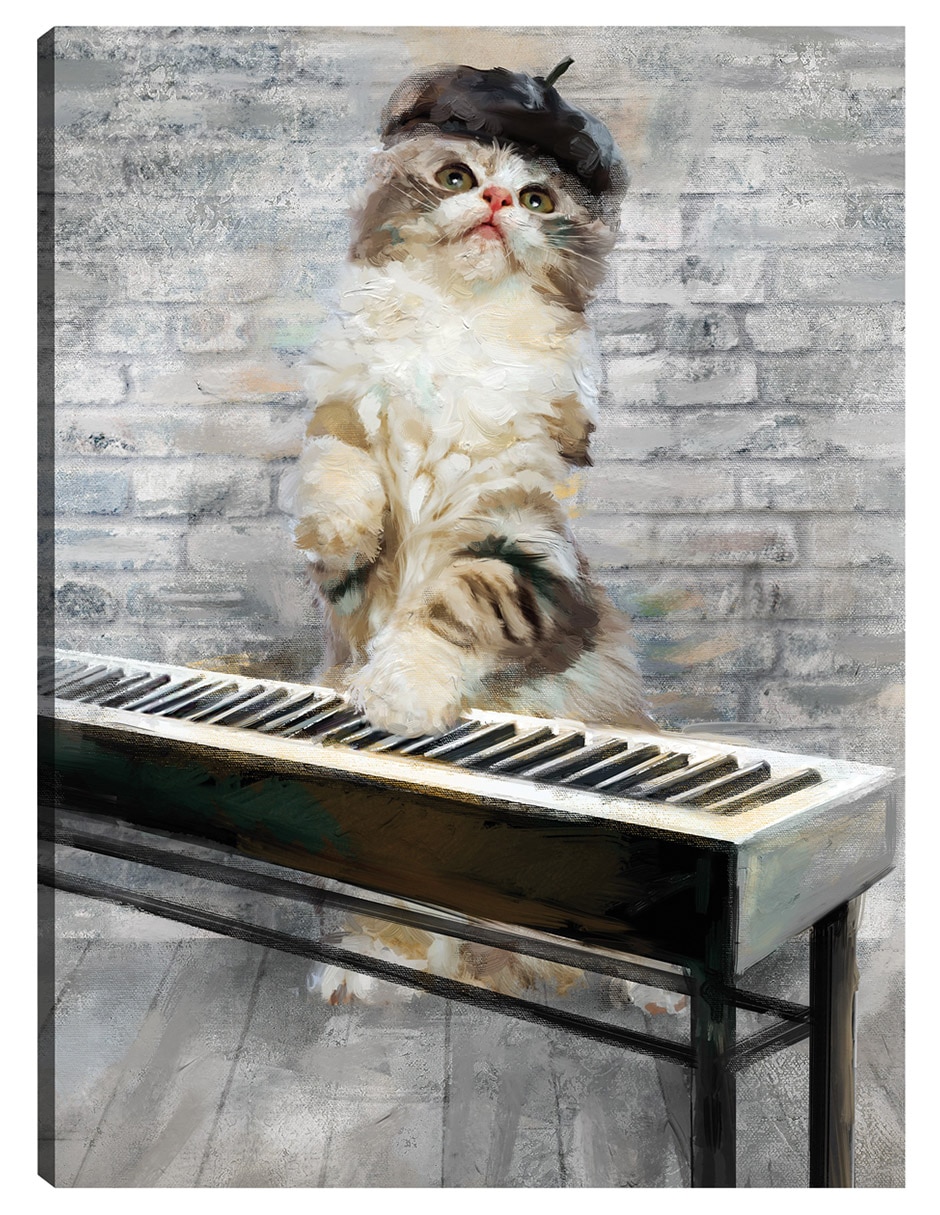 Cuadro decorativo Gatos de Jazz I técnica mixta Animales Domésticos Cuadro decorativo Gatos de Jazz I técnica mixta Animales Domésticos