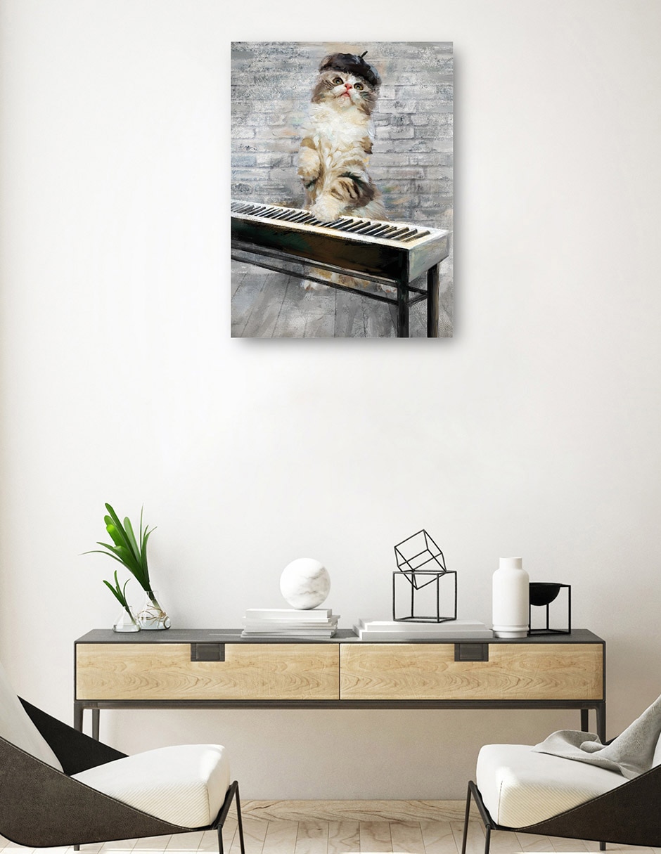 Cuadro decorativo Gatos de Jazz I técnica mixta Animales Domésticos 3