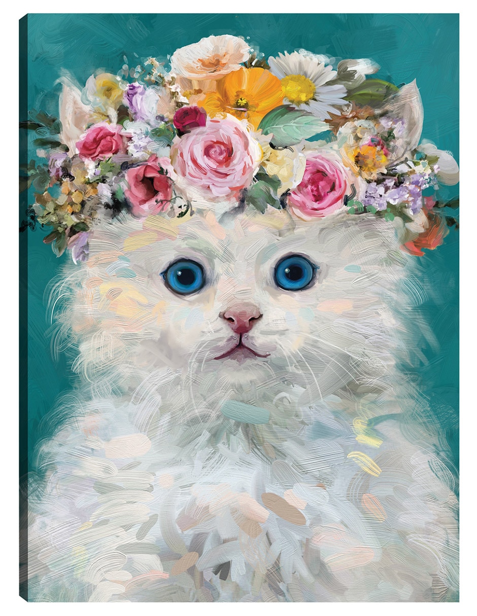 Cuadro decorativo Gatito del poder de la Flor IV técnica mixta Animales Domésticos Cuadro decorativo Gatito del poder de la Flor IV técnica mixta Animales Domésticos