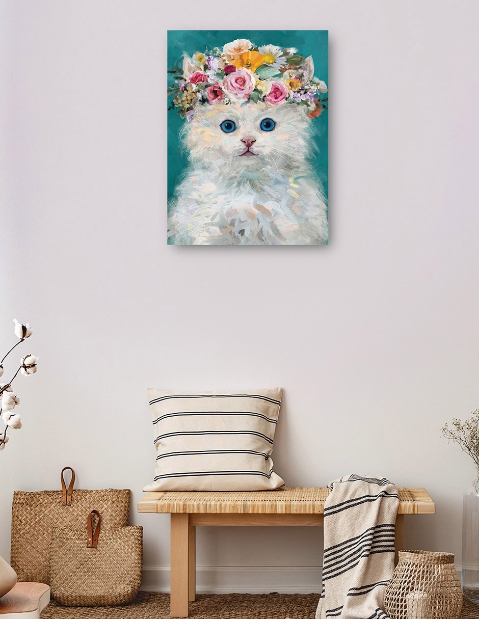 Cuadro decorativo Gatito del poder de la Flor IV técnica mixta Animales Domésticos 3