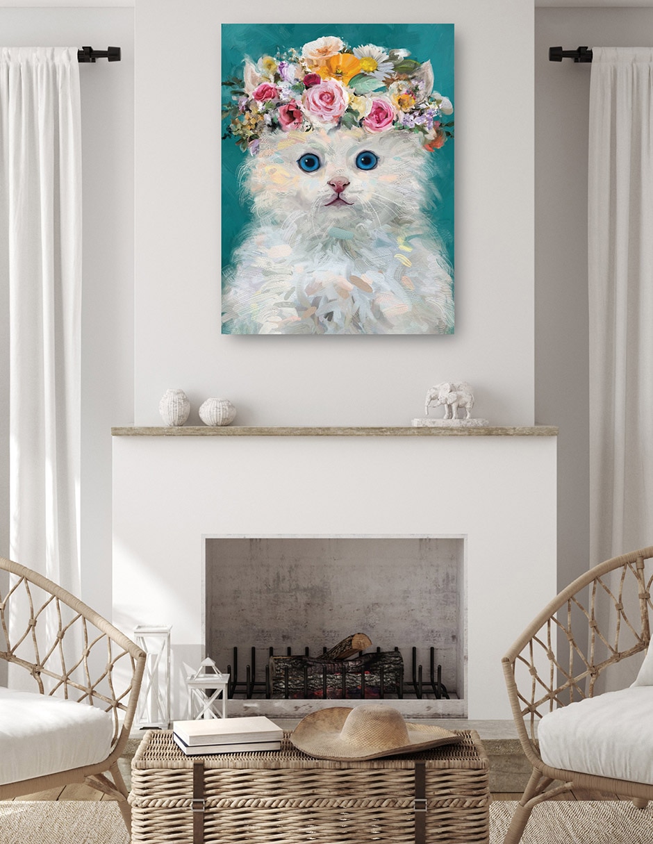 Cuadro decorativo Gatito del poder de la Flor IV técnica mixta Animales Domésticos 4