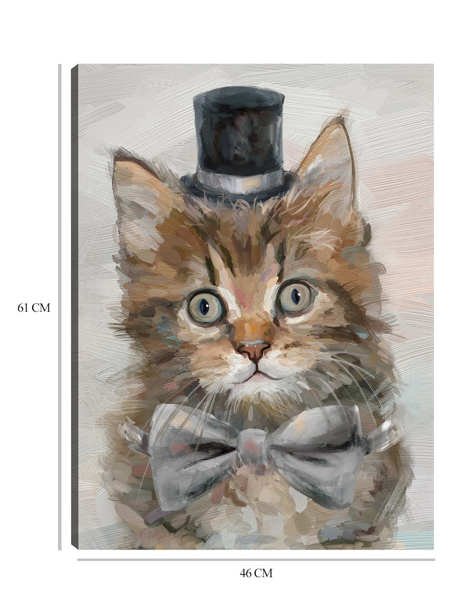 Cuadro decorativo Gatos con sombrero de copa IV técnica mixta Animales Domésticos 2