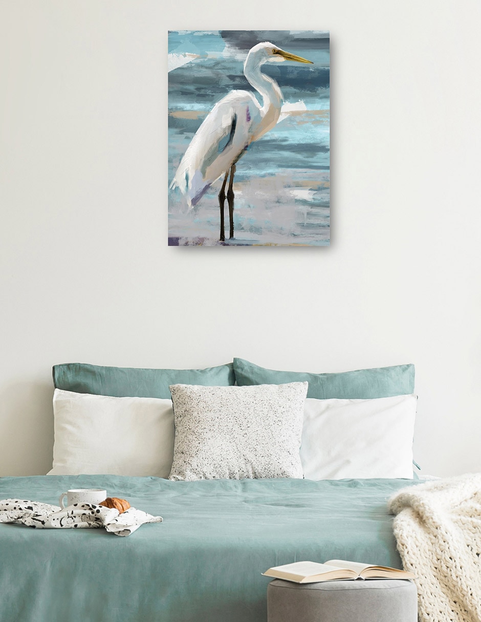 Cuadro decorativo Garza de domingo técnica mixta Aves Silvestres 3