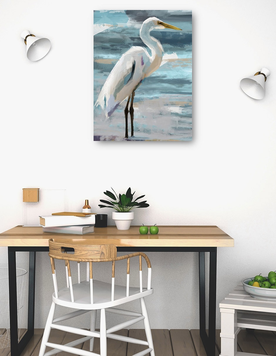 Cuadro decorativo Garza de domingo técnica mixta Aves Silvestres 4