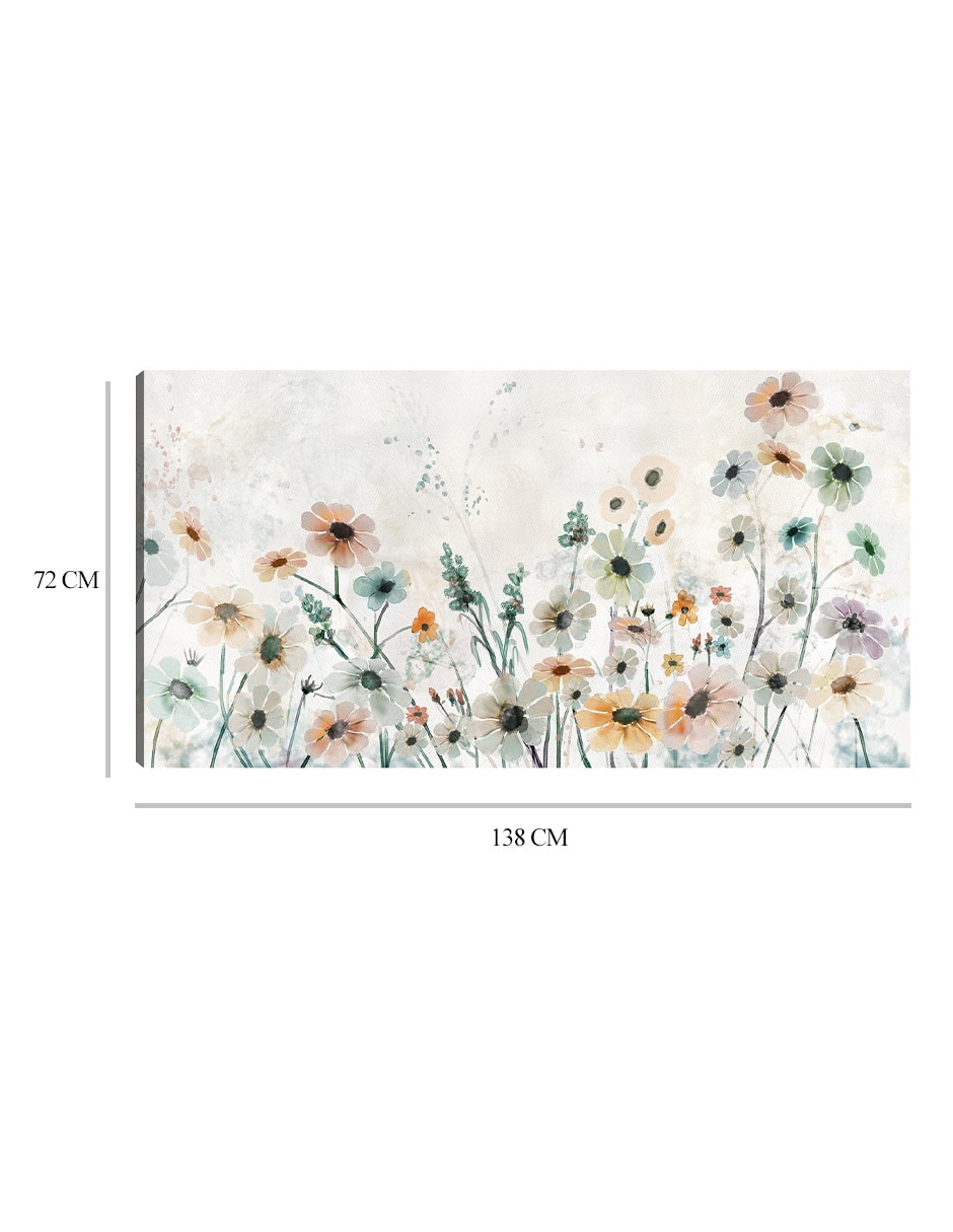 Cuadro decorativo Flores suaves técnica mixta Primavera 9