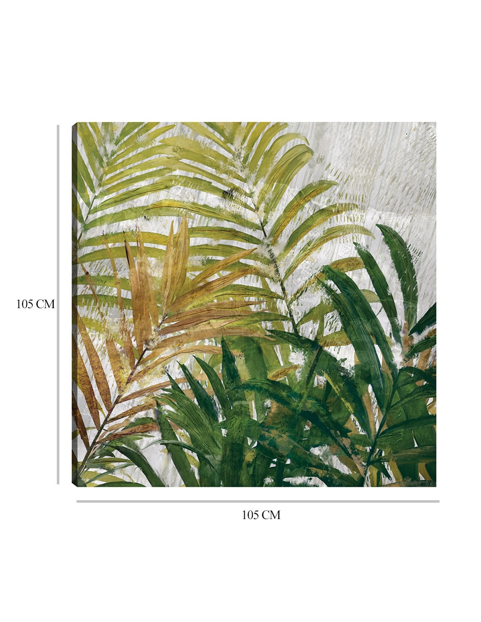 Cuadro decorativo Hojas tropicales técnica mixta Palmas 2