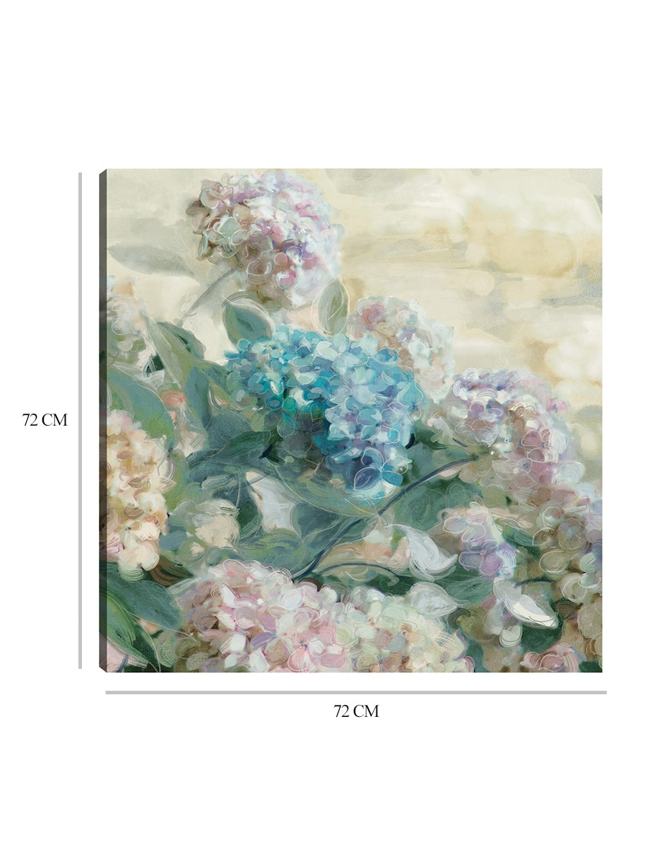 Cuadro decorativo Hortensias técnica mixta Floración 2