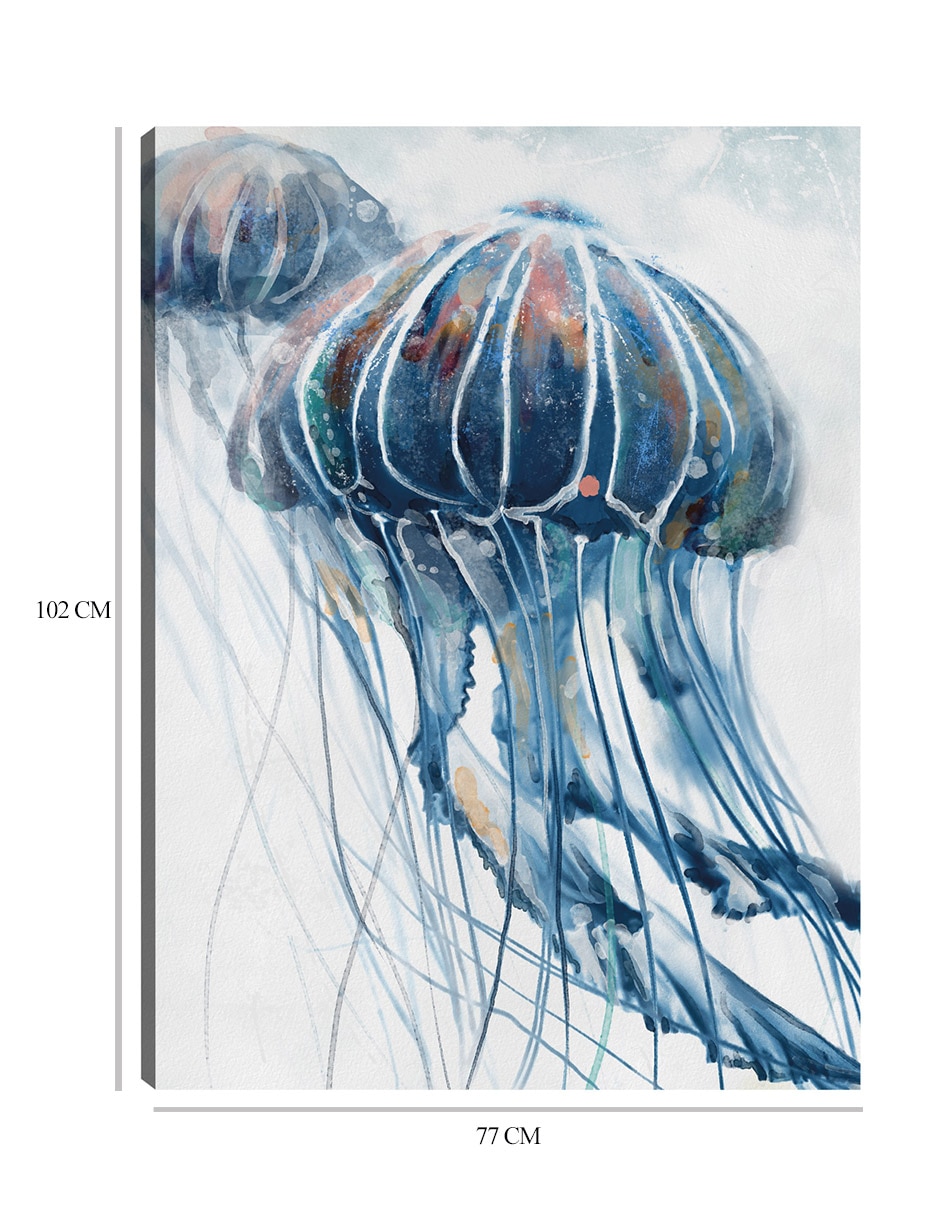 Cuadro decorativo Jaleas de índigo técnica mixta Animales Marinos 2