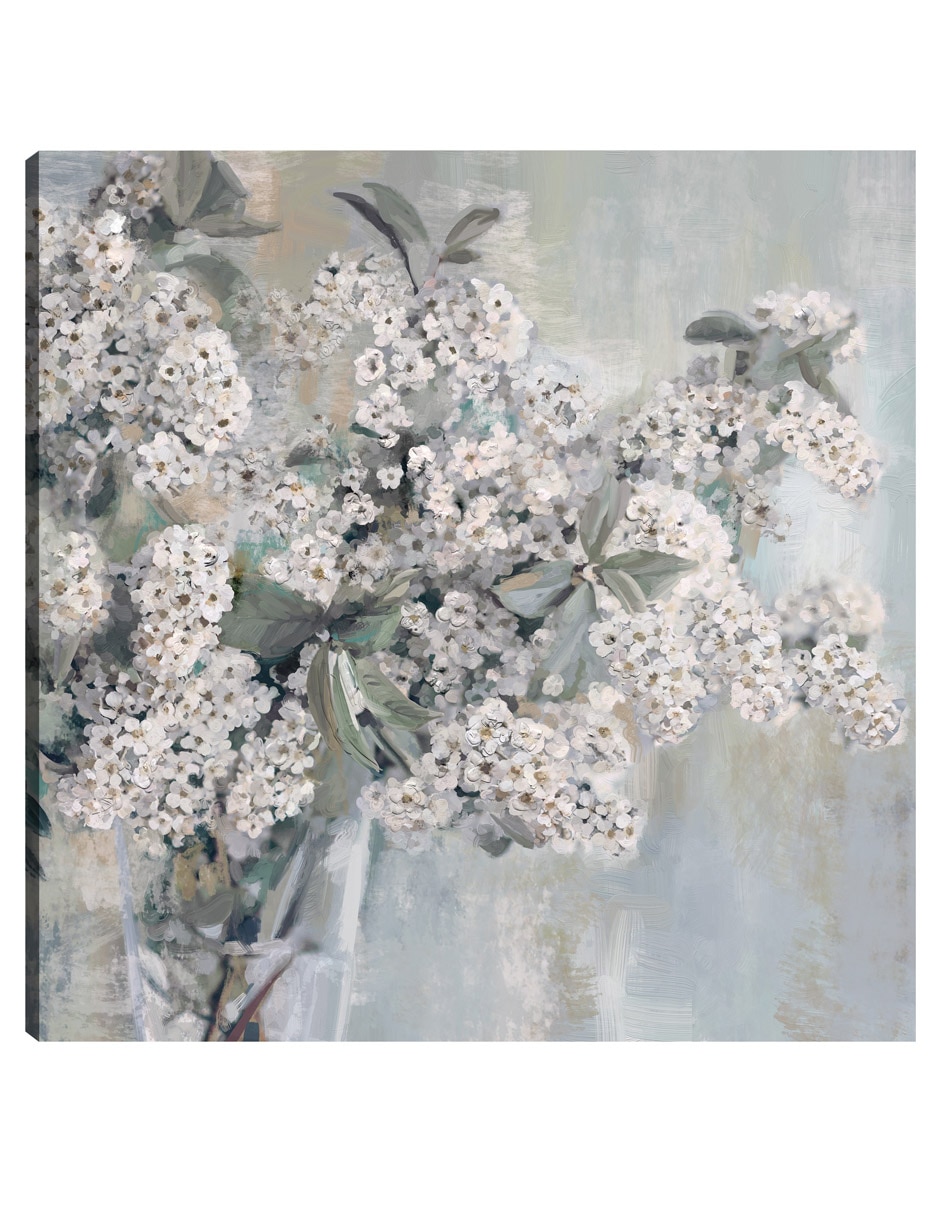 Cuadro decorativo Jardín Blanco técnica mixta Arreglo Floral