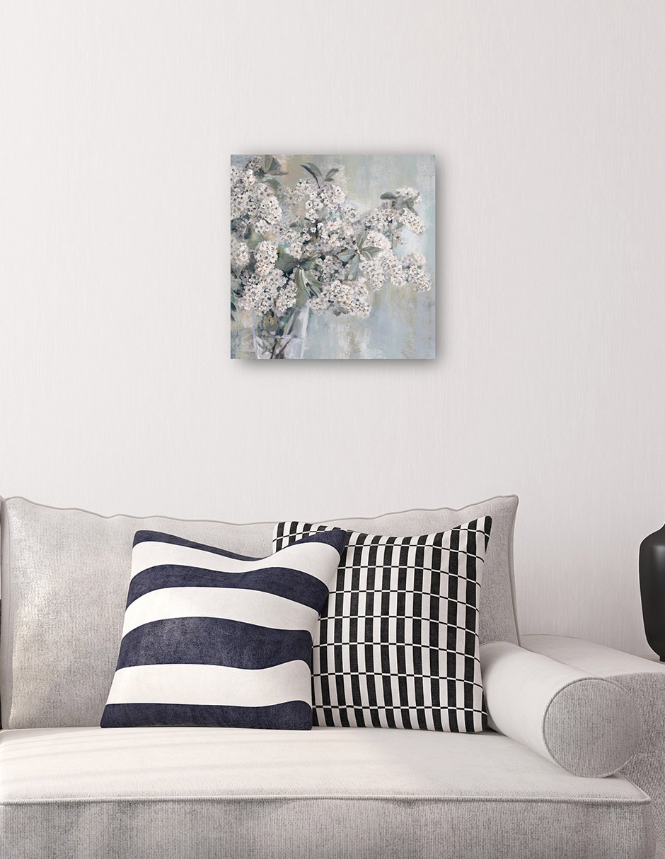 Cuadro decorativo Jardín Blanco técnica mixta Arreglo Floral 4