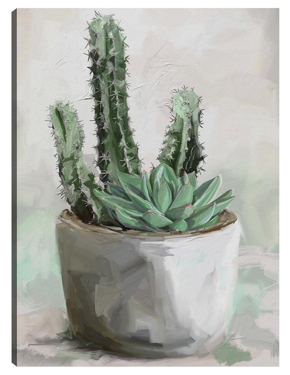Cuadro decorativo Jardín del desierto II técnica mixta Macetas