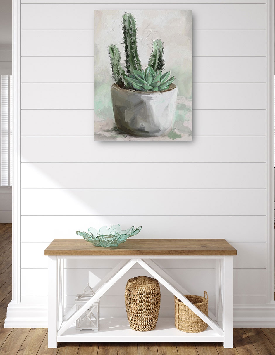 Cuadro decorativo Jardín del desierto II técnica mixta Macetas 4