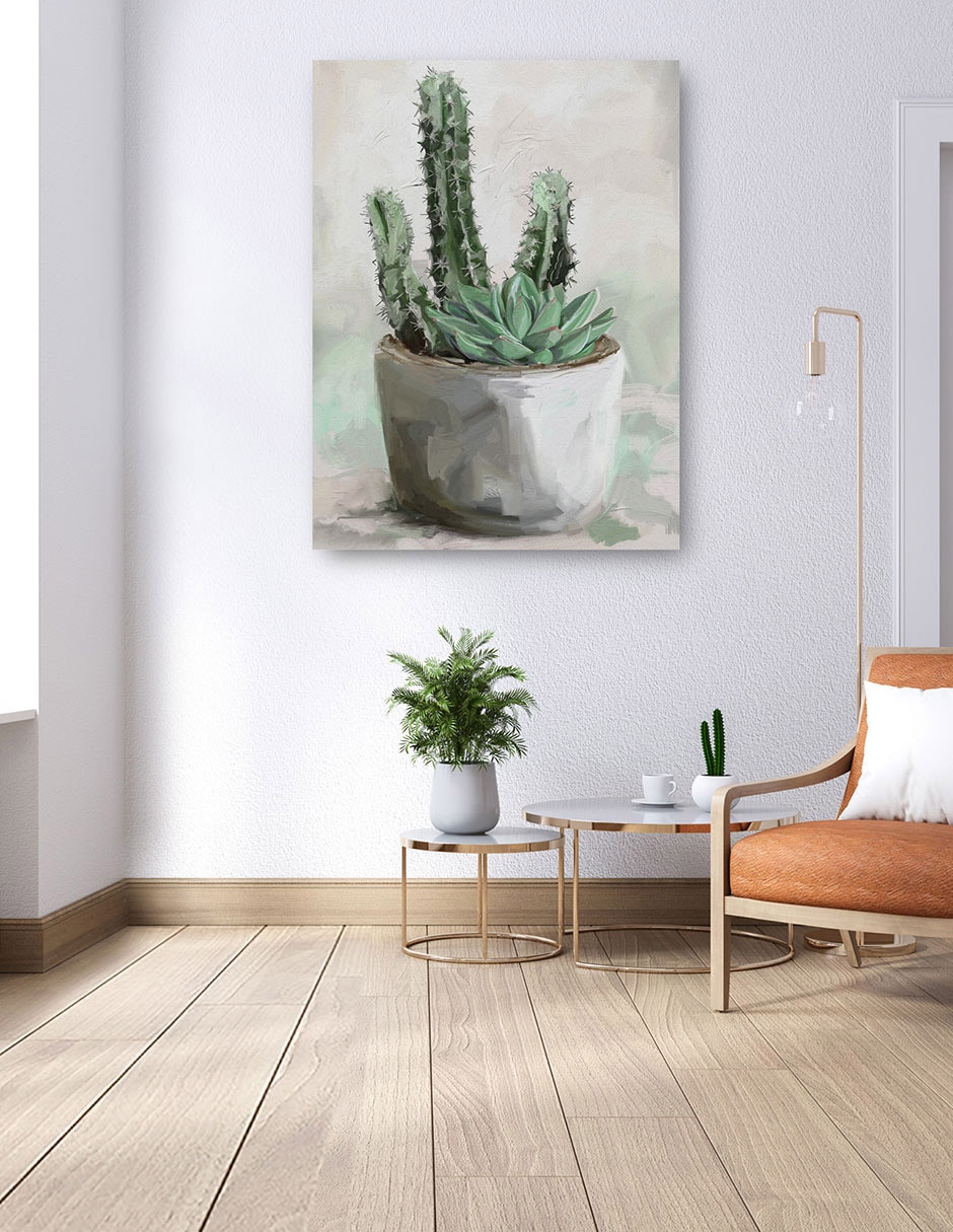 Cuadro decorativo Jardín del desierto II técnica mixta Macetas 6