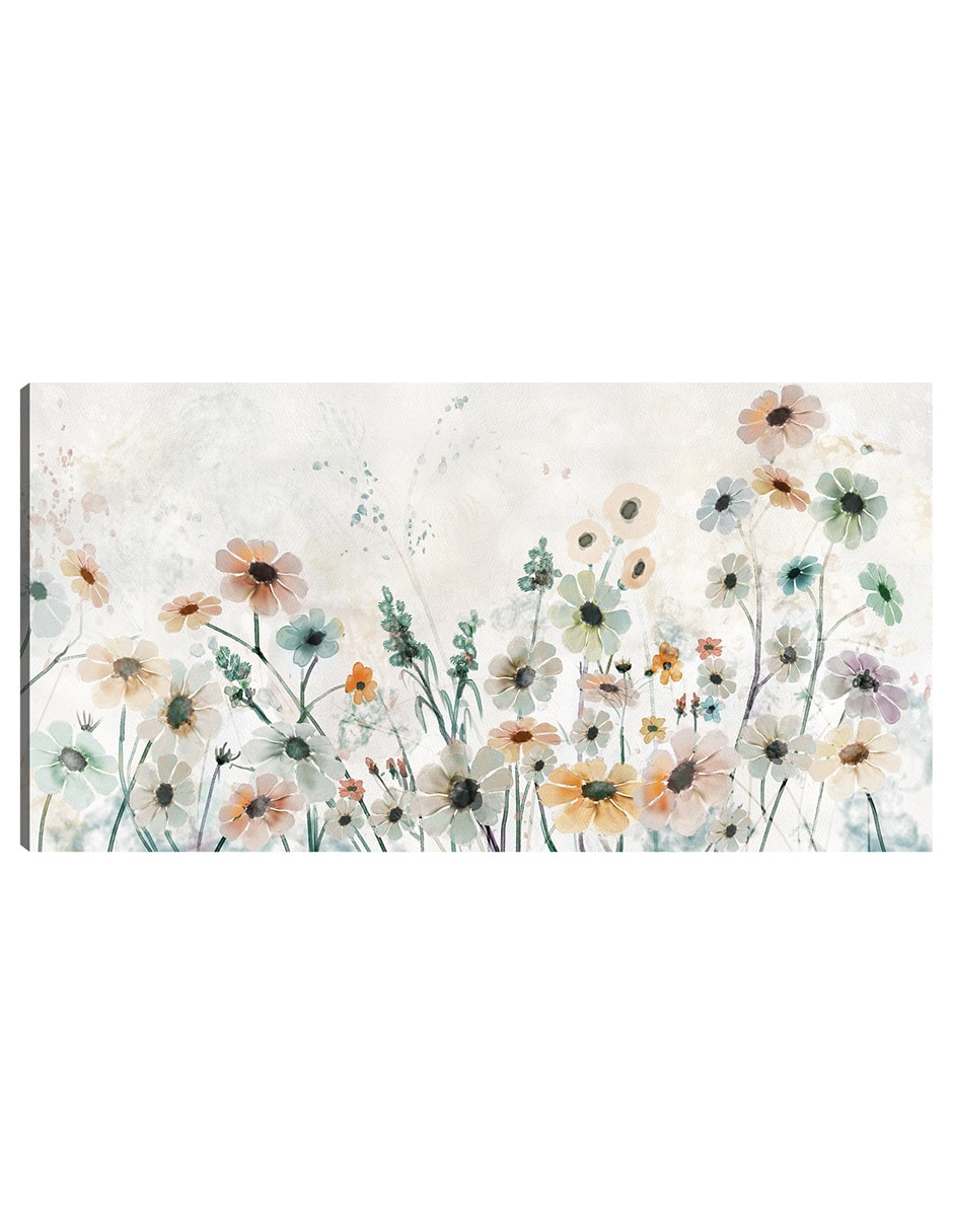 Cuadro decorativo Flores suaves técnica mixta Primavera