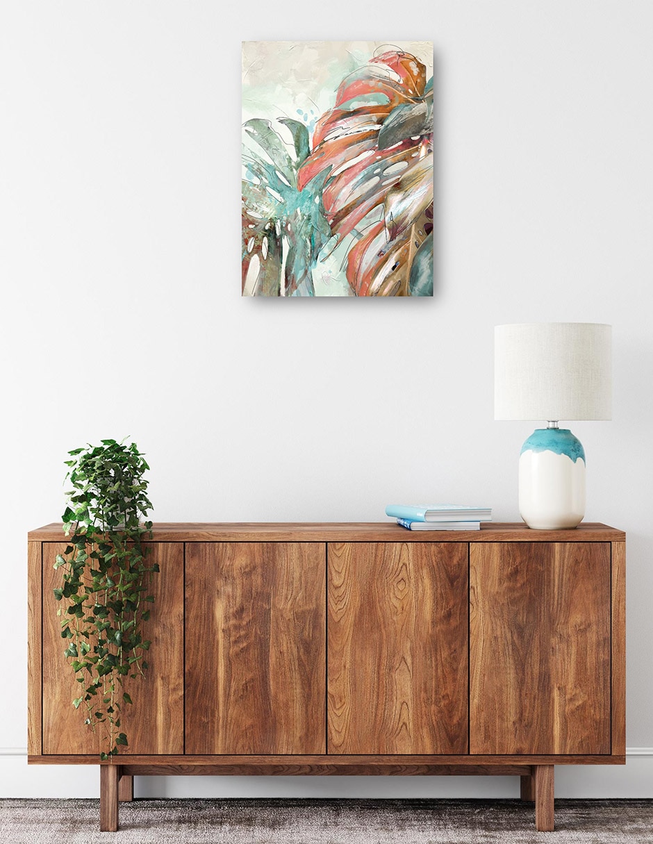 Cuadro decorativo Hojas de arte lineal I técnica mixta Floración 2