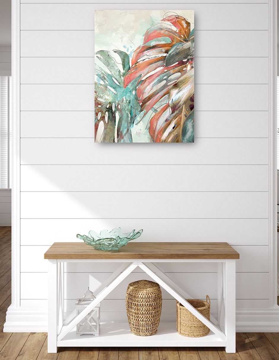 Cuadro decorativo Hojas de arte lineal I técnica mixta Floración 4