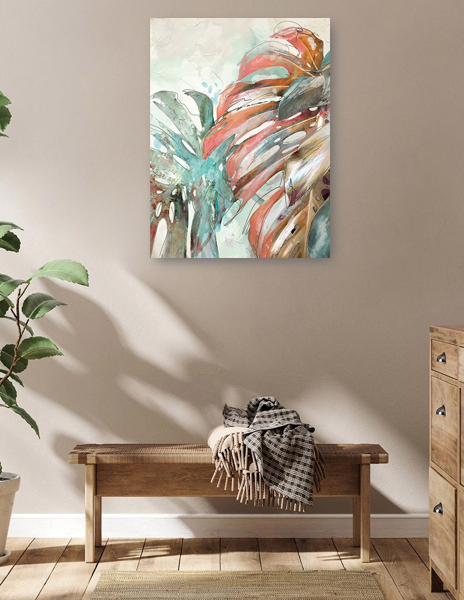Cuadro decorativo Hojas de arte lineal I técnica mixta Floración 5