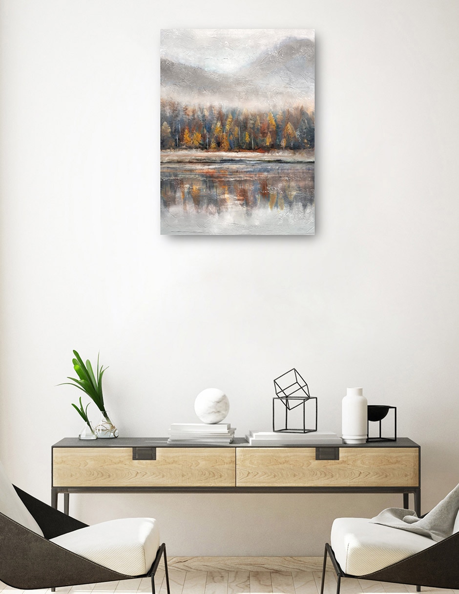 Cuadro decorativo Hora Dorada I técnica mixta Lagos 3