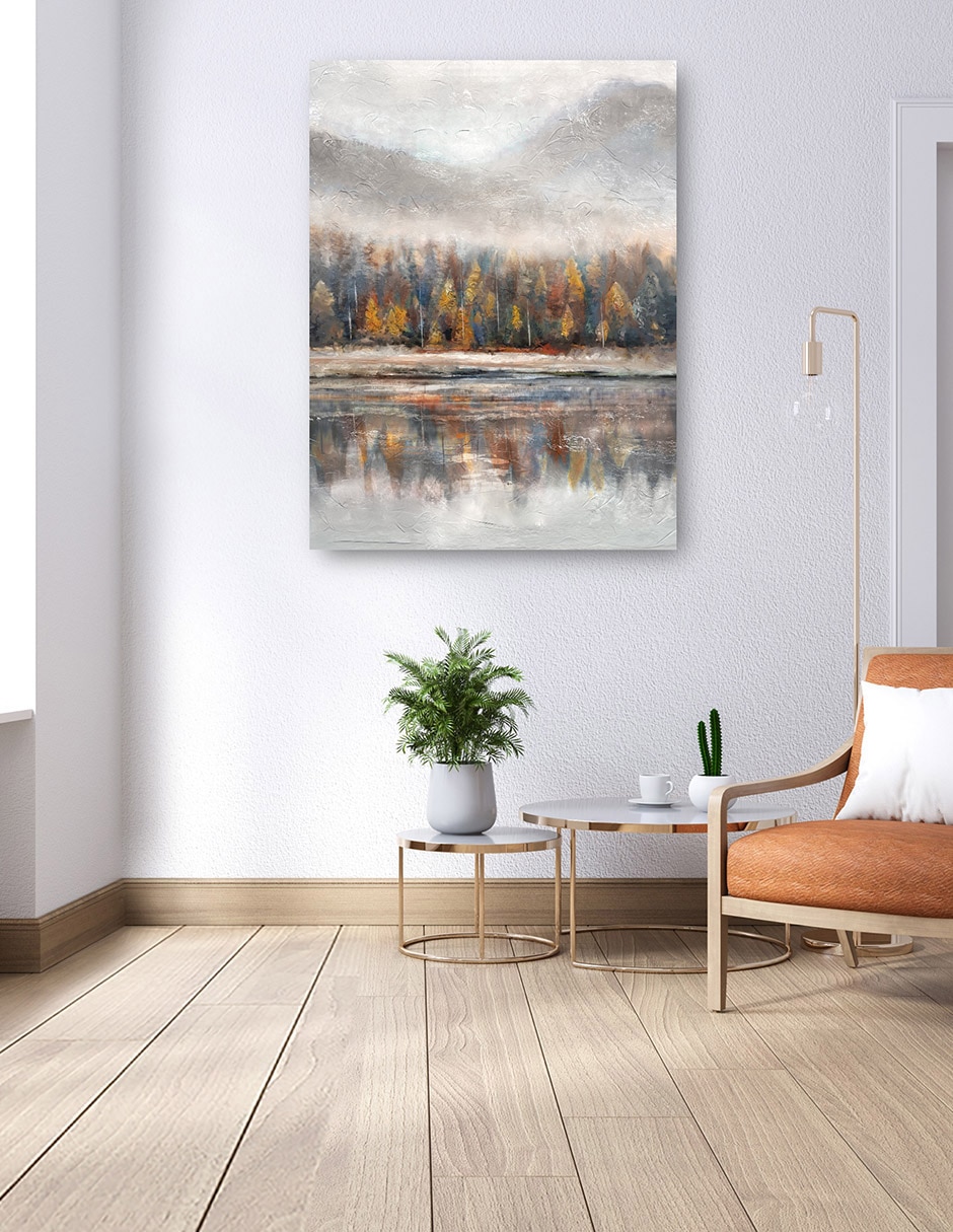 Cuadro decorativo Hora Dorada I técnica mixta Lagos 6