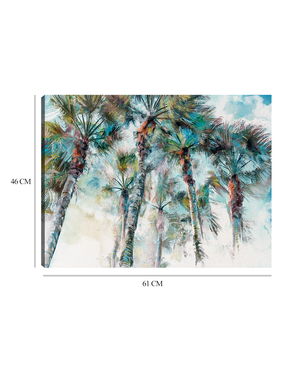 Cuadro decorativo Hora de la isla técnica mixta Palmeras 2