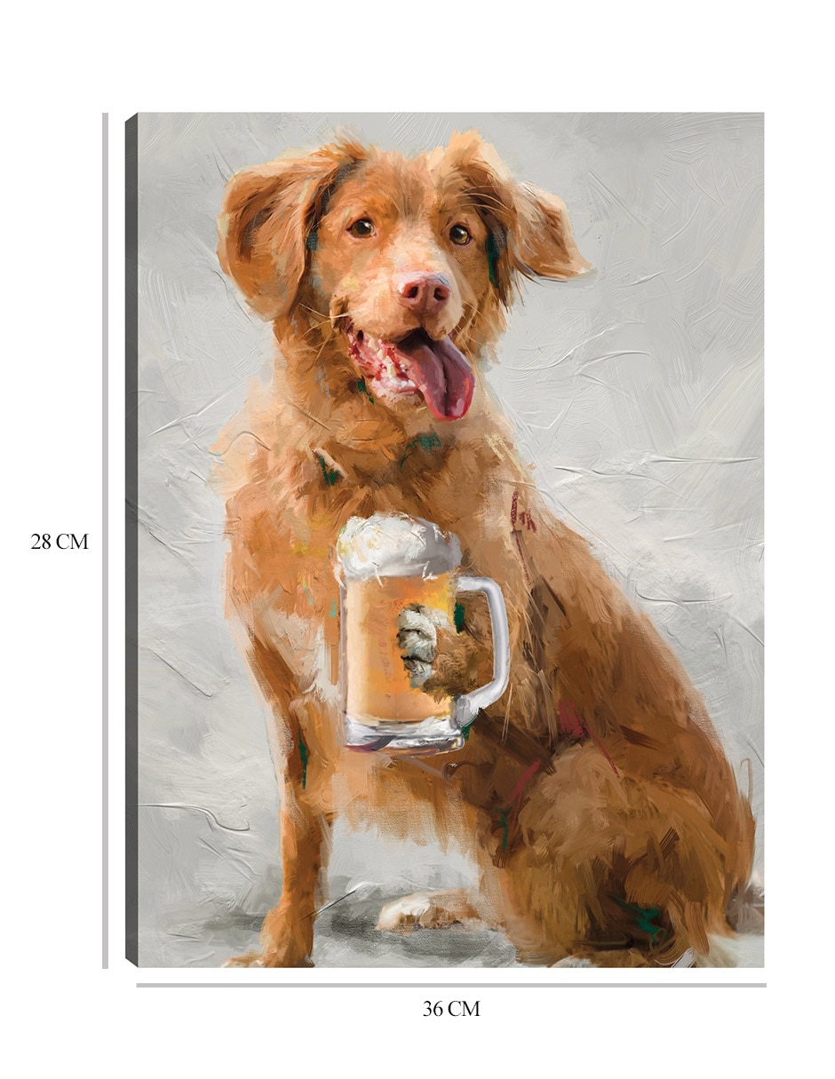 Cuadro decorativo Hora feliz canina técnica mixta Animales Domésticos 2