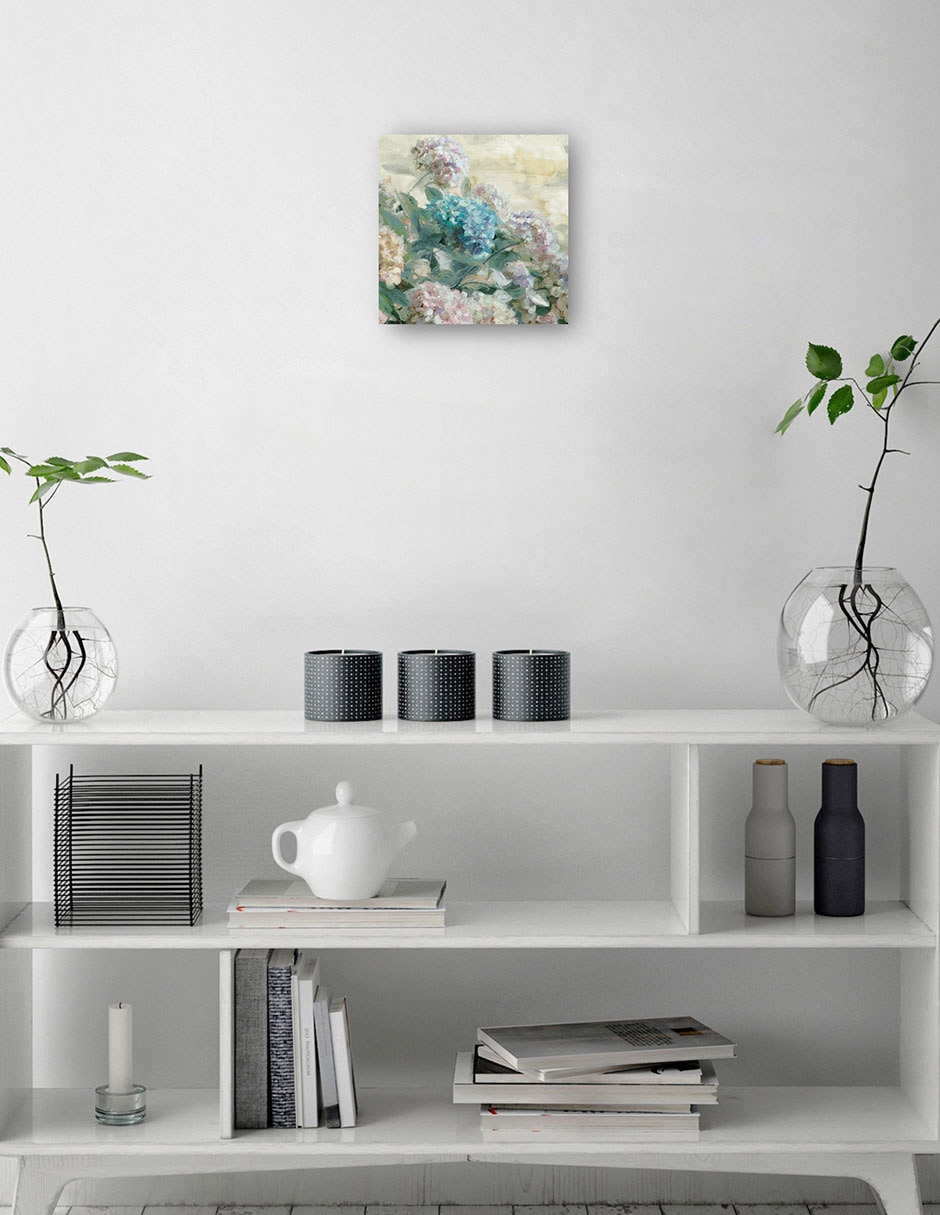 Cuadro decorativo Hortensias técnica mixta Floración 2