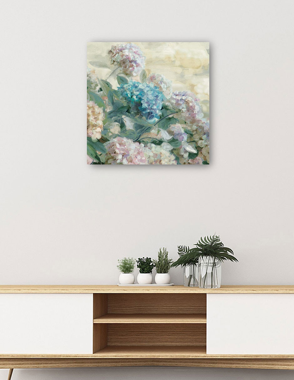 Cuadro decorativo Hortensias técnica mixta Floración 5