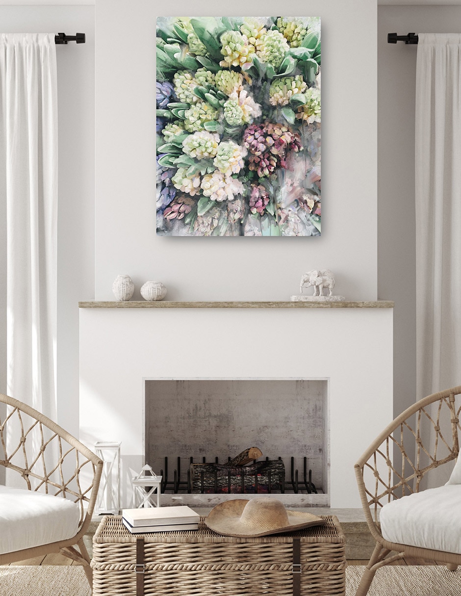 Cuadro decorativo Hermosas flores técnica mixta Arreglo Floral 4