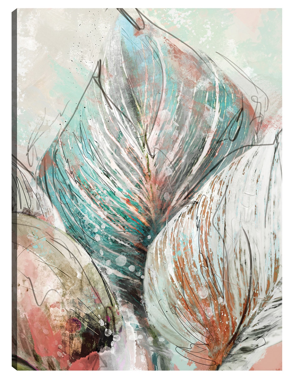 Cuadro decorativo Hojas de arte lineal II técnica mixta Primavera