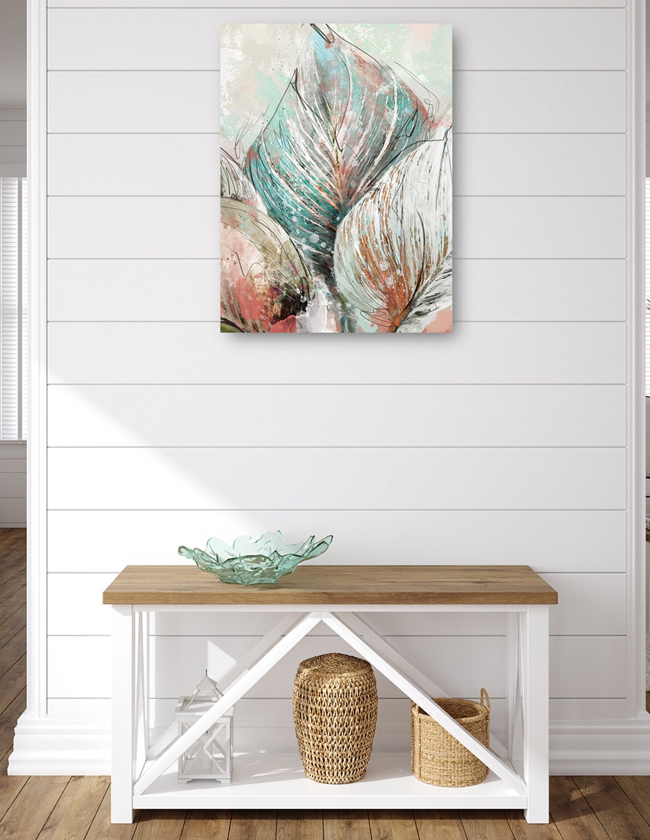 Cuadro decorativo Hojas de arte lineal II técnica mixta Primavera 4
