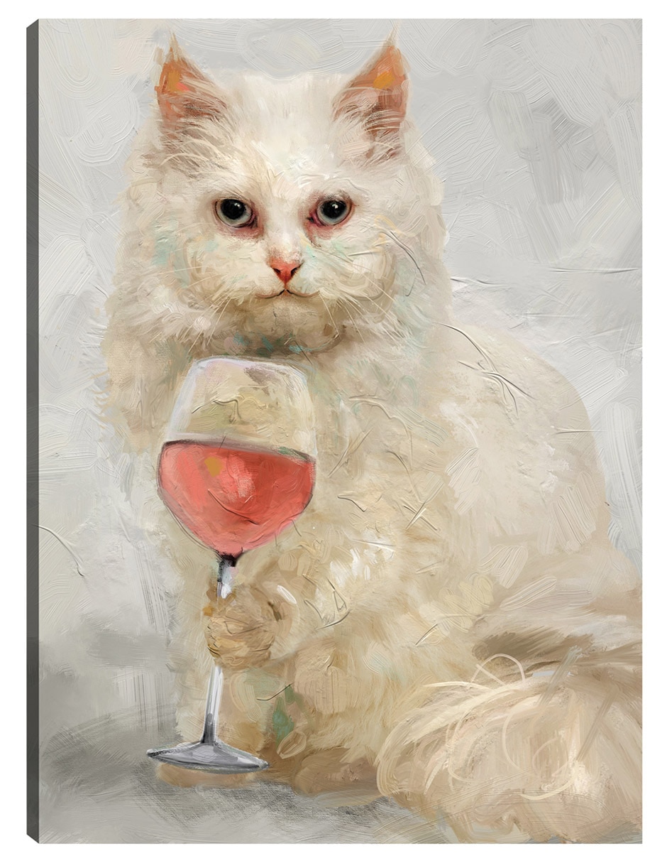 Cuadro decorativo Hora feliz felina técnica mixta Animales Domésticos
