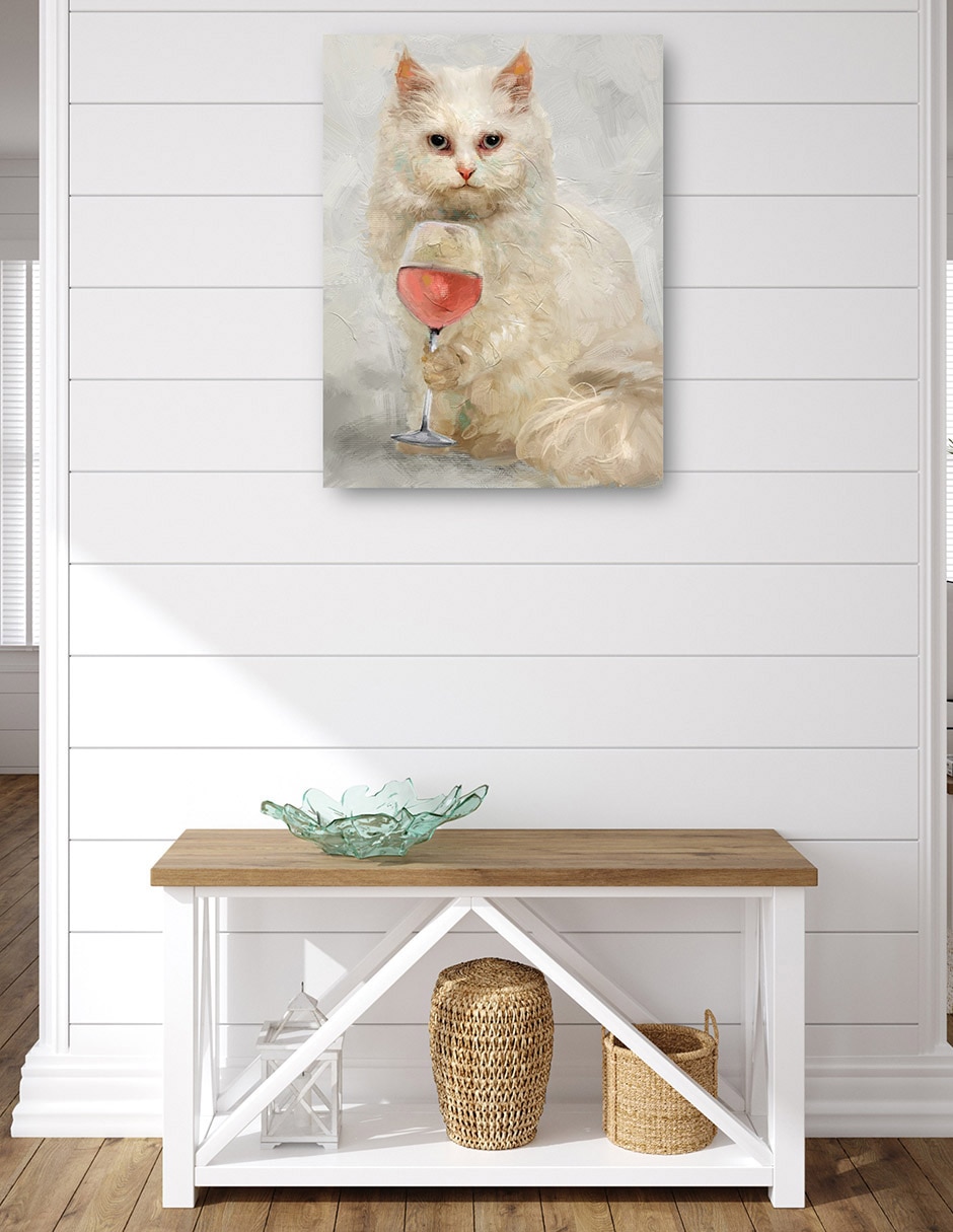 Cuadro decorativo Hora feliz felina técnica mixta Animales Domésticos 4