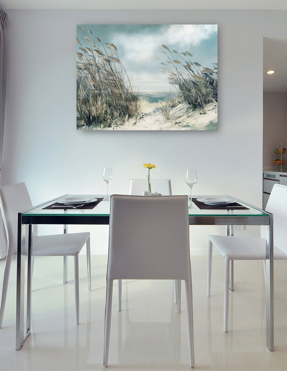Cuadro decorativo Hierbas de dunas blandas técnica mixta Playas 6