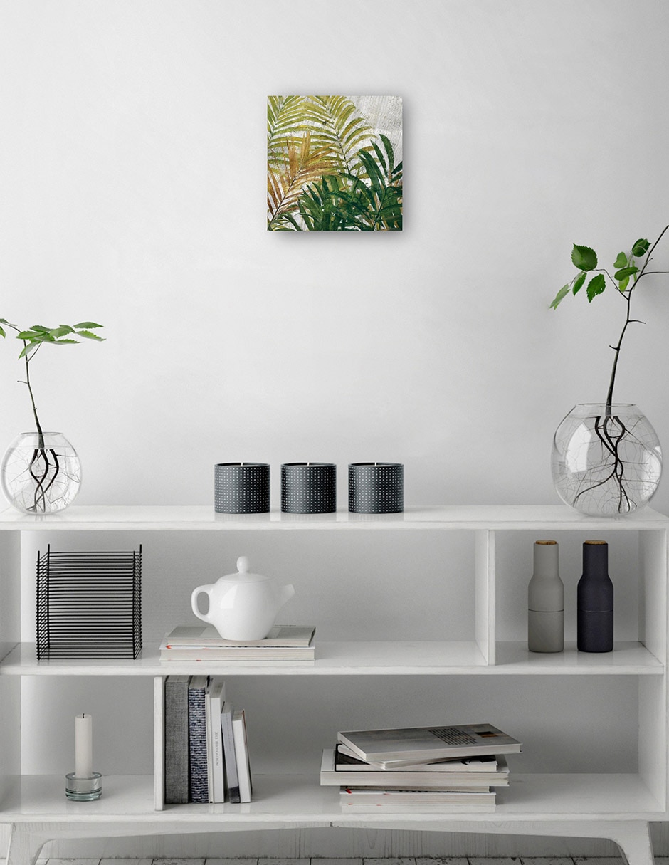 Cuadro decorativo Hojas tropicales técnica mixta Palmas 2