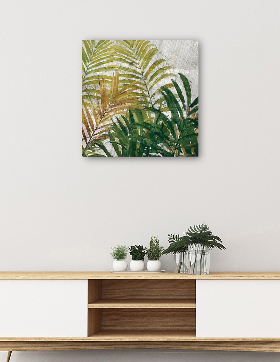 Cuadro decorativo Hojas tropicales técnica mixta Palmas 5