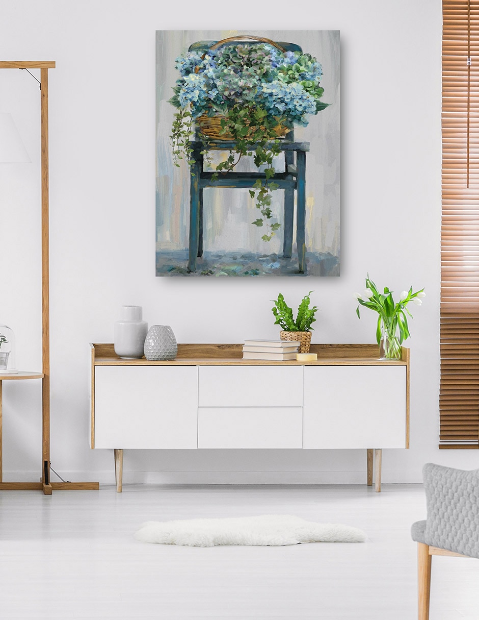 Cuadro decorativo Hortensias de granja técnica mixta Arreglo Floral 6