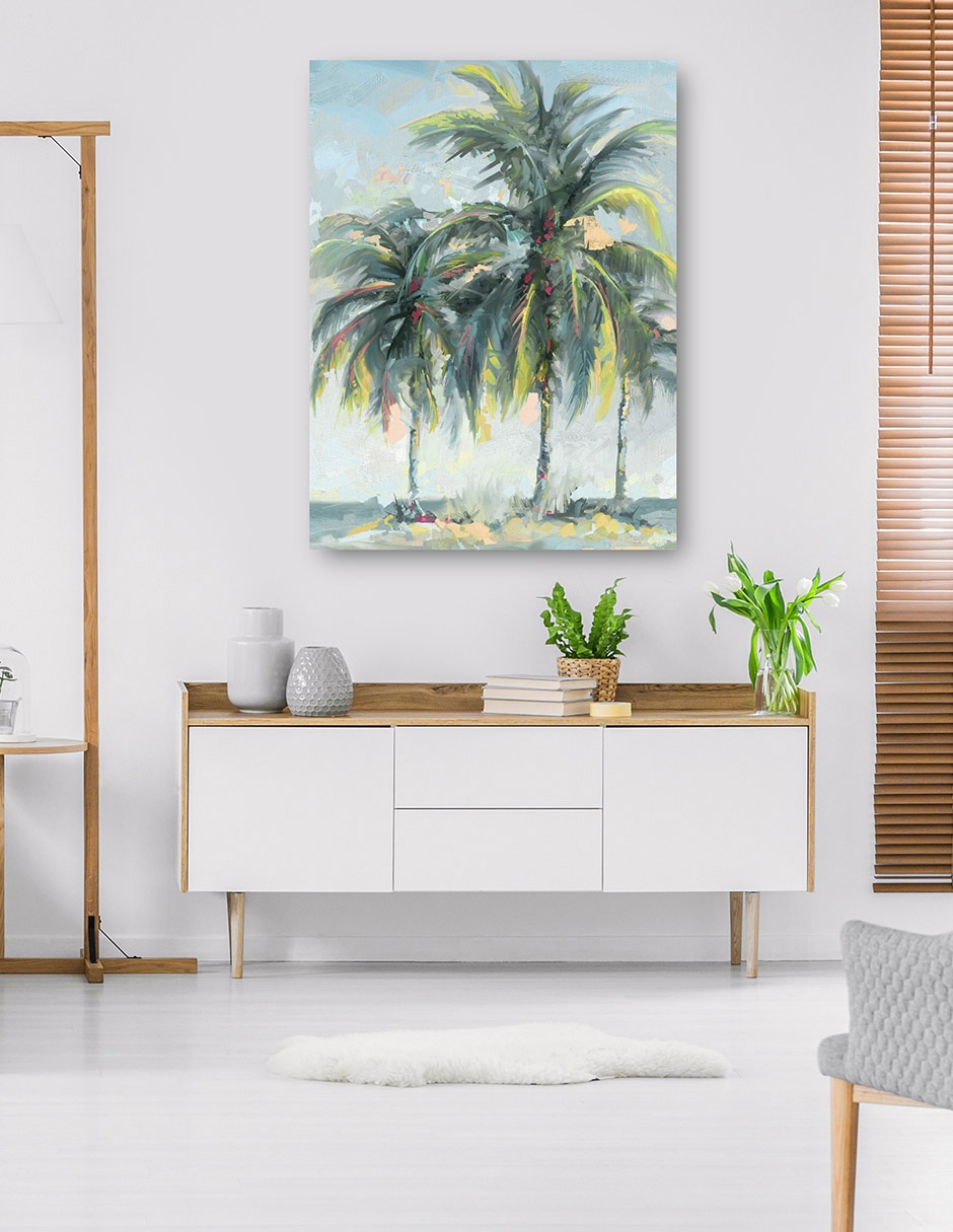 Cuadro decorativo técnica mixta Palmeras 6