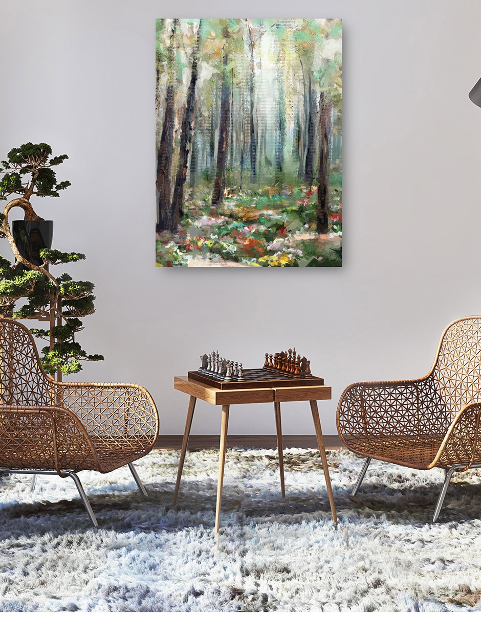 Cuadro decorativo Jardín secreto técnica mixta Bosques 5