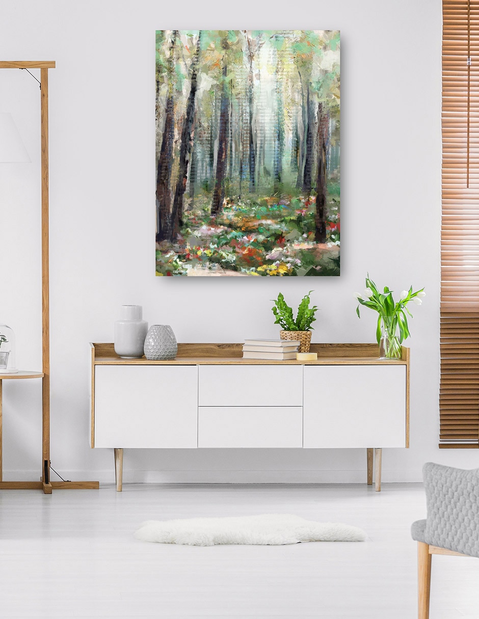 Cuadro decorativo Jardín secreto técnica mixta Bosques 6